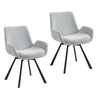 Signy Swivel Dining Chair - Ivory Chenille Upholstery - Set of 2