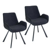 Signy Swivel Dining Chair - Ivory Chenille Upholstery - Set of 2