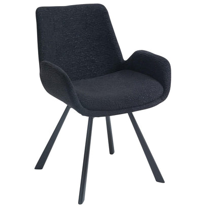 Signy Swivel Dining Chair - Ivory Chenille Upholstery - Set of 2