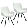 Signy Swivel Dining Chair - Ivory Chenille Upholstery - Set of 2