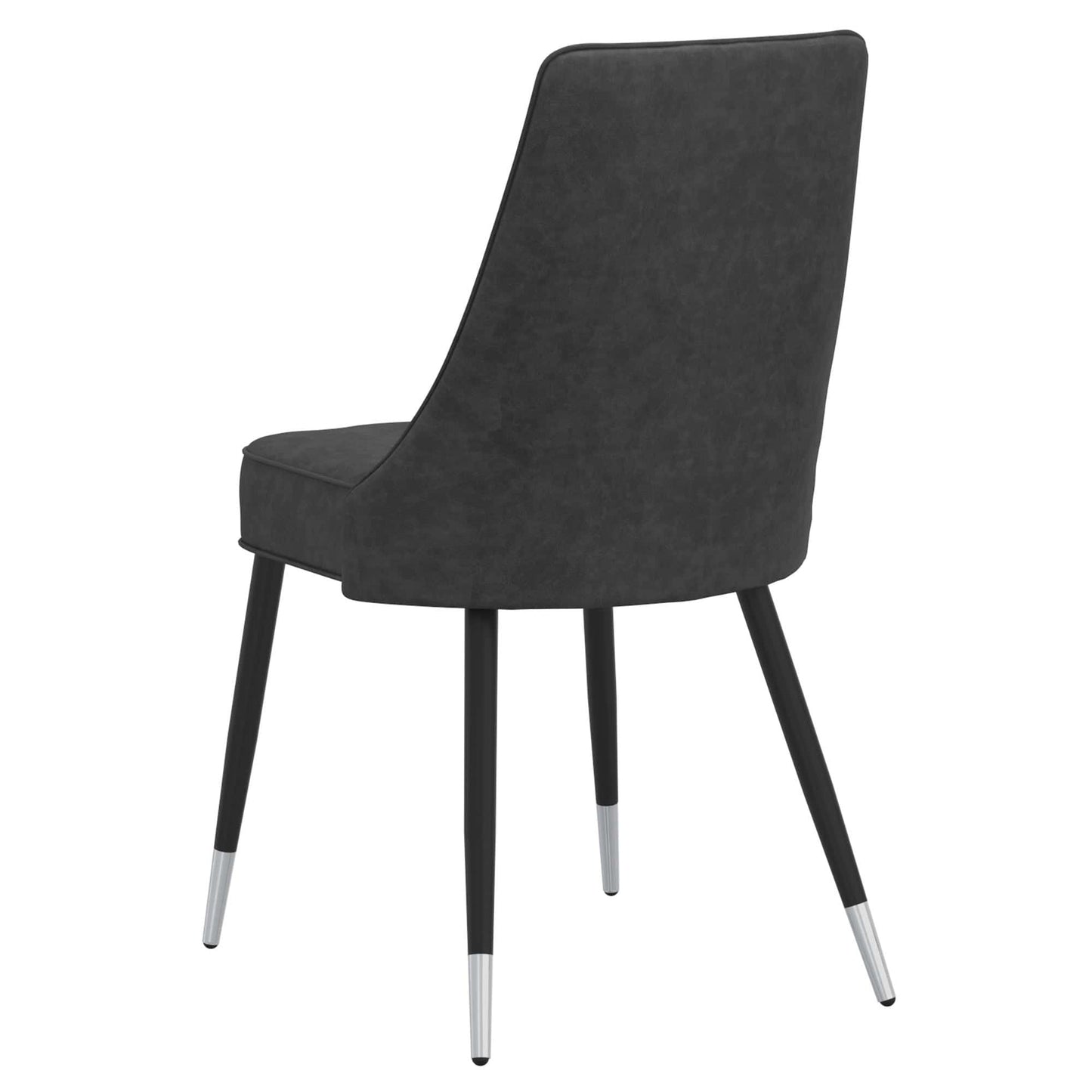 Silvano Dining Chair, in Faux Leather with Black Metal Legs - Set of 2