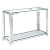 Gold Console Table with Glass Shelves - Modern Art Deco Style
