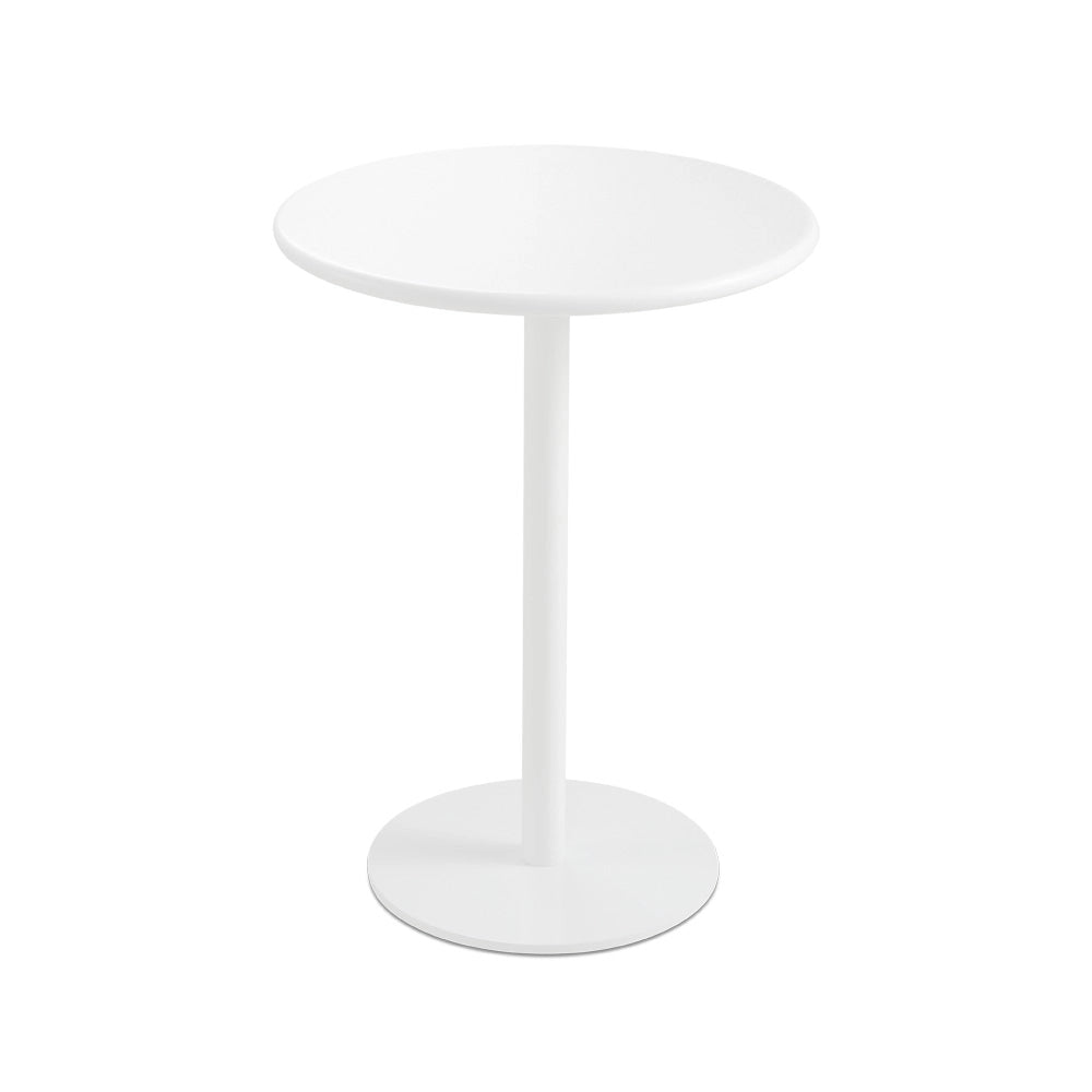 Simon White Wood End Table – 15" Modern End Table with Metal Base
