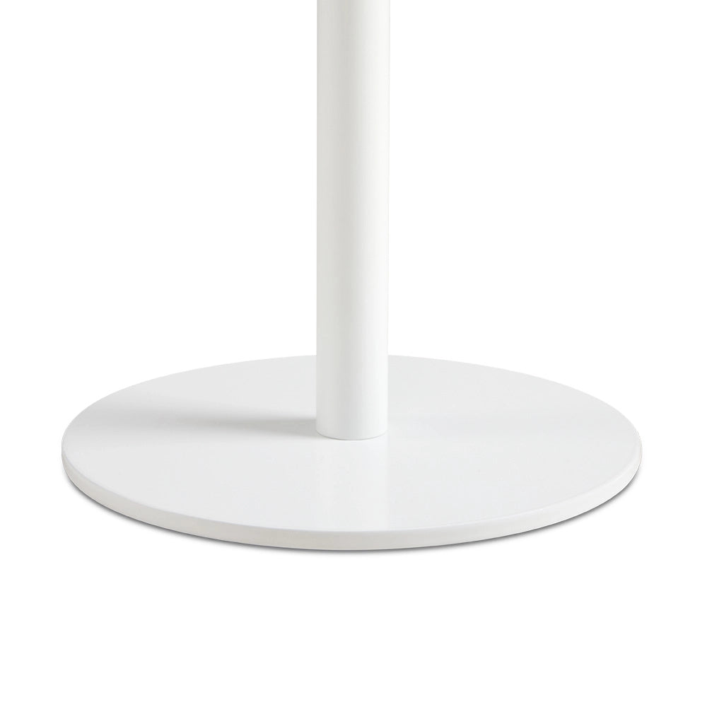 Simon White Wood End Table – 15" Modern End Table with Metal Base