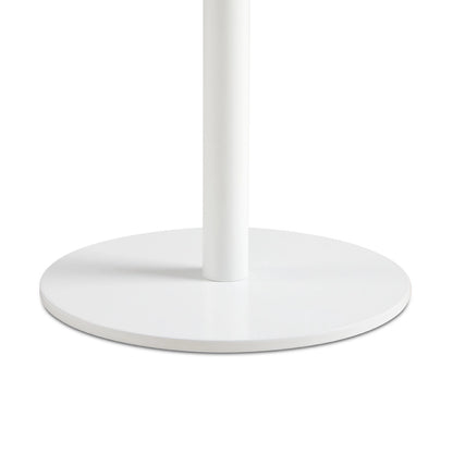 Simon White Wood End Table – 15" Modern End Table with Metal Base