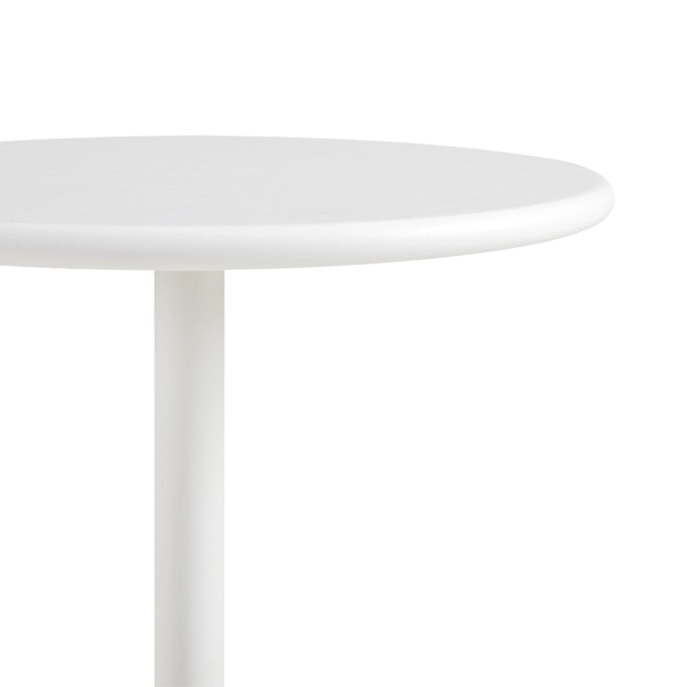 Simon White Wood End Table – 15" Modern End Table with Metal Base