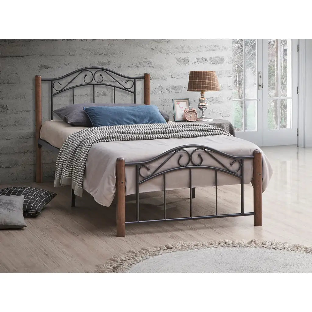 Single Metal  Bed Frame with Mattress Support