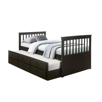 Espresso Captain Bed with Trundle 