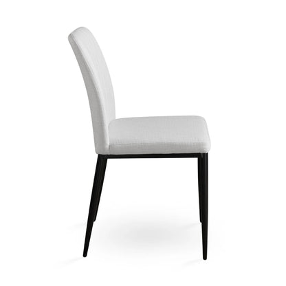Slay Linen Dining Chair with Black Metal Legs - Grey or Beige Seating