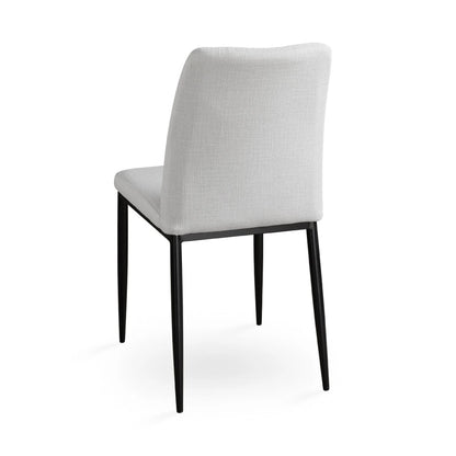 Slay Linen Dining Chair with Black Metal Legs - Grey or Beige Seating