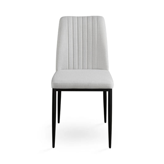 Slay Linen Dining Chair with Black Metal Legs - Grey or Beige Seating