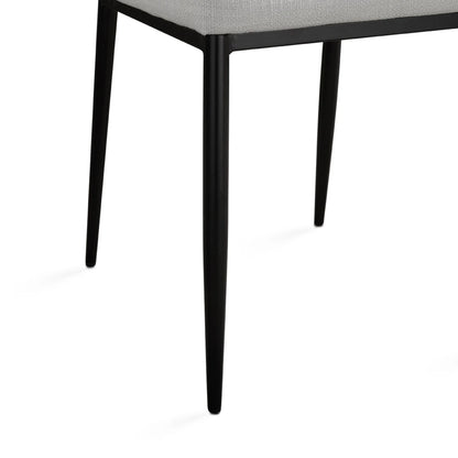 Slay Linen Dining Chair with Black Metal Legs - Grey or Beige Seating