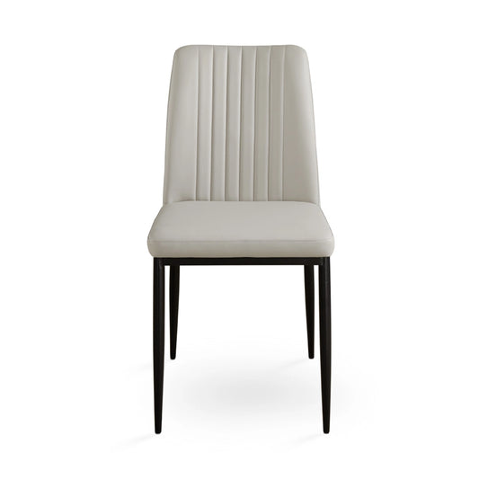 Slay Taupe Leatherette Dining Chair with Black Metal Legs