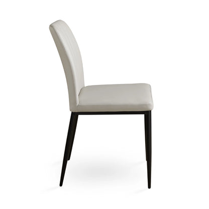 Slay Taupe Leatherette Dining Chair with Black Metal Legs