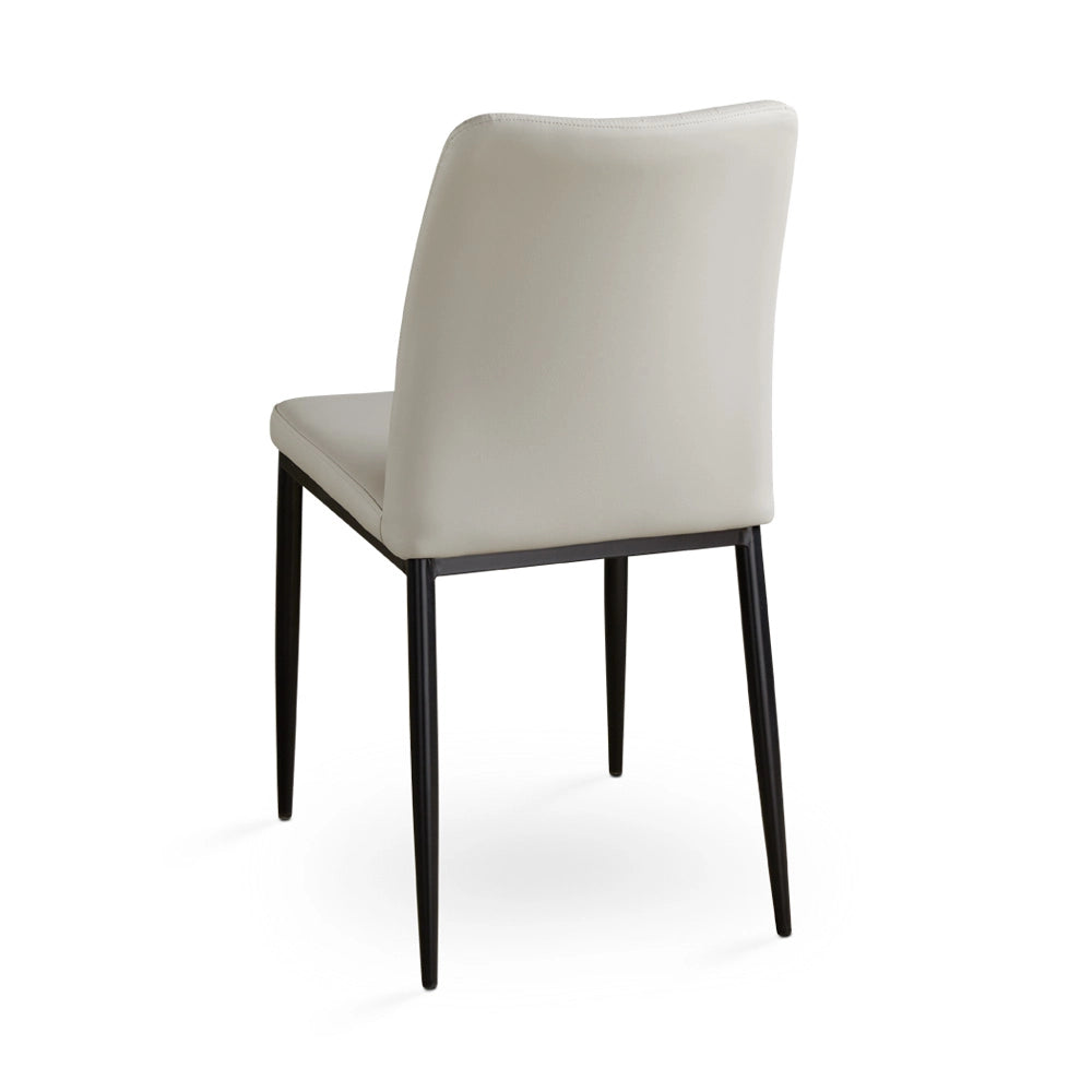 Slay Taupe Leatherette Dining Chair with Black Metal Legs