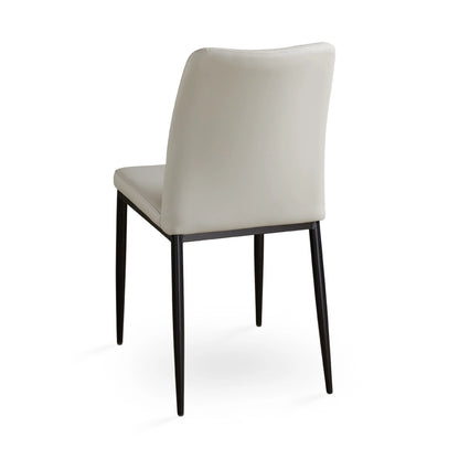 Slay Taupe Leatherette Dining Chair with Black Metal Legs