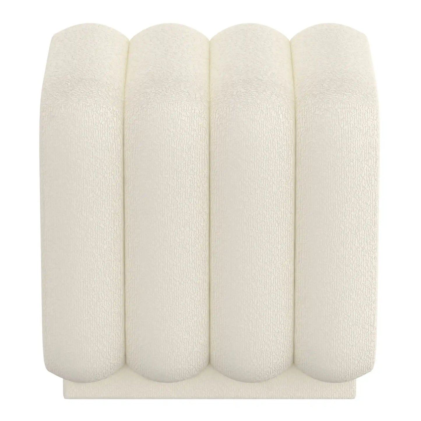 Small Bouclé Ottoman with Modern Tufted Design