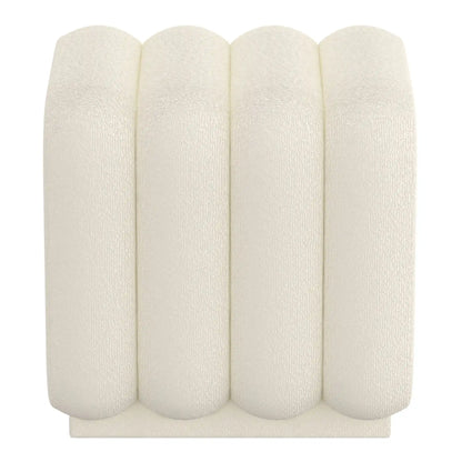 Small Bouclé Ottoman with Modern Tufted Design