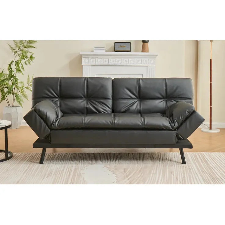 Black PU sofa for living room at affordable price