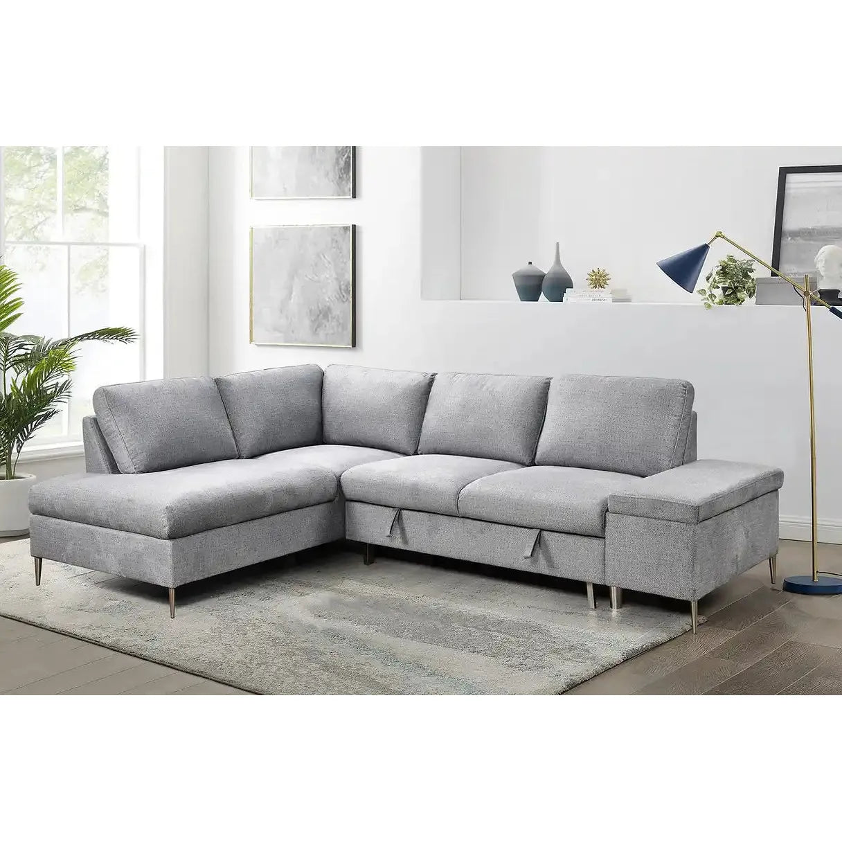 Gray sectional sofa for modern living room in Montreal