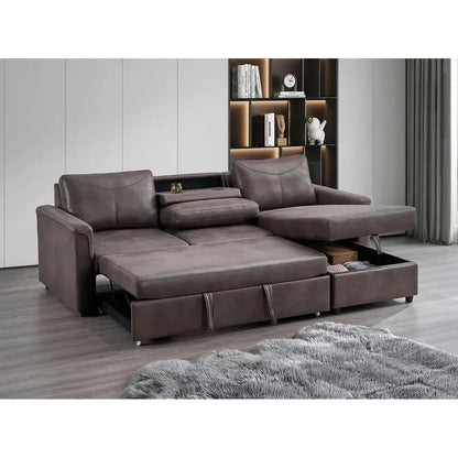 Brown sectional sofa Bed For living room 