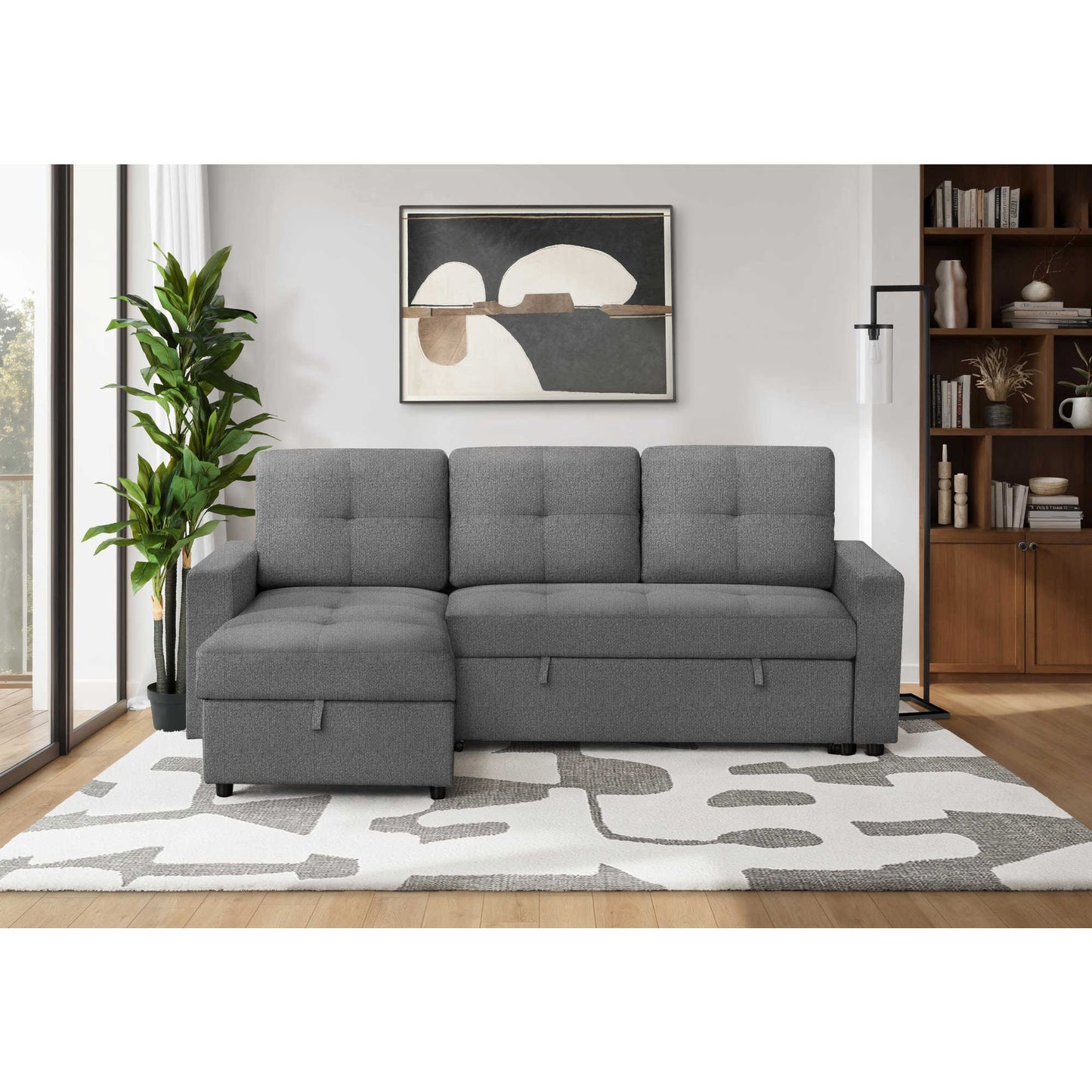 Sofa gris moderne 3 places – Confort et design élégant  ITEM: 8A14L13.
