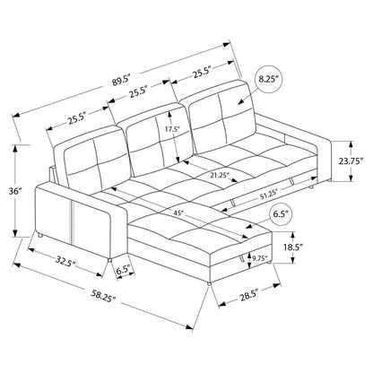 Sofa gris moderne 3 places – Confort et design élégant  ITEM: 8A14L13.