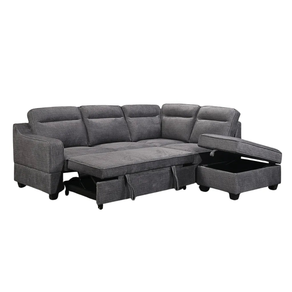 Gray sectional sofa with storage ottoman At an affordable price at montreal