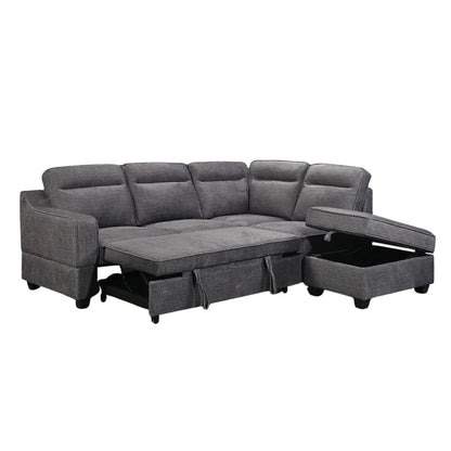 Gray sectional sofa with storage ottoman At an affordable price at montreal