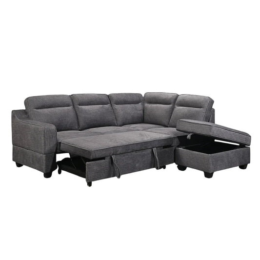 Gray sectional sofa with storage ottoman At an affordable price at montreal