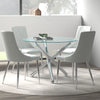 Solara/Devo 5pc Glass Dining Table Set – Chrome Round Table