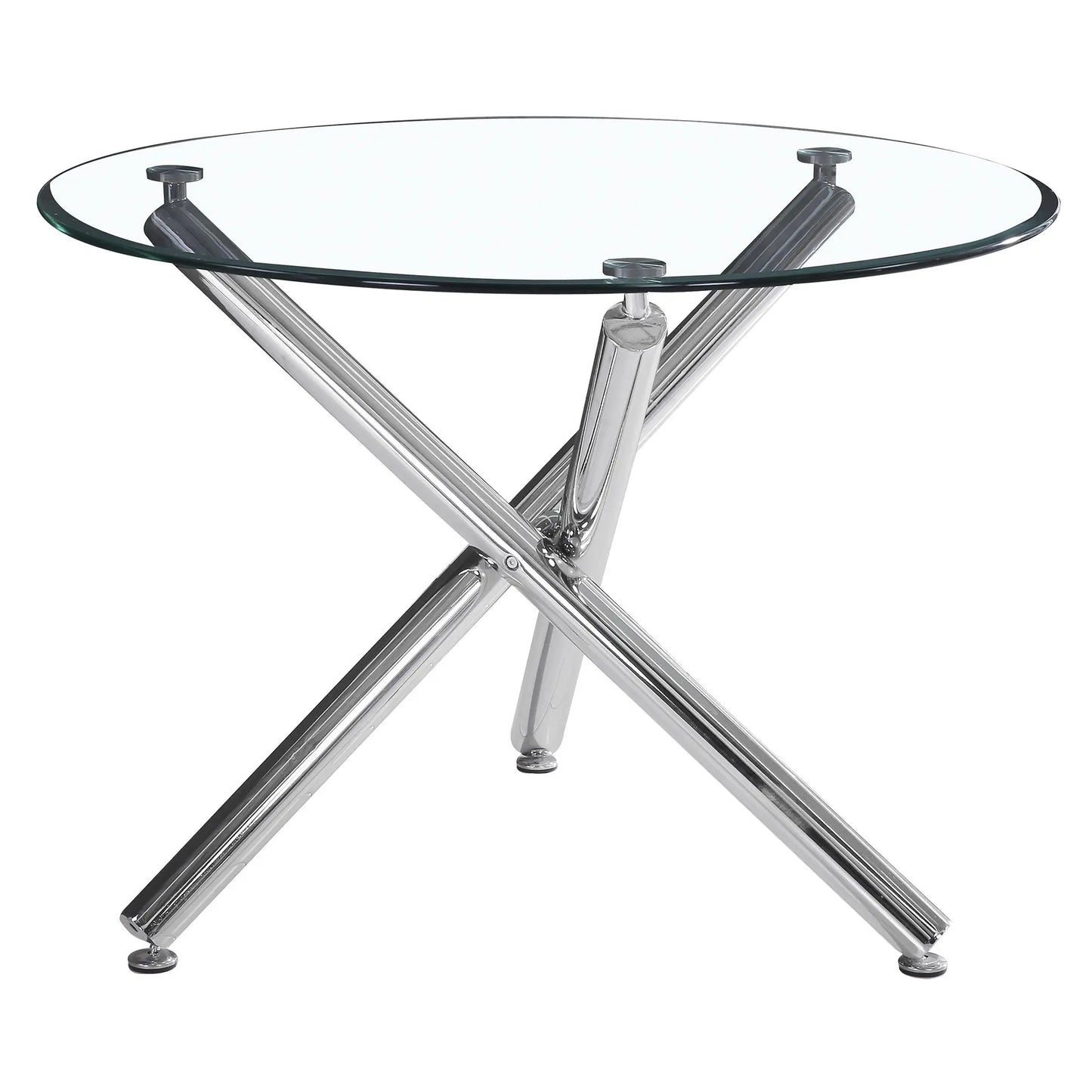 Solara II 40 Glass Round Dining Table with Chrome Legs