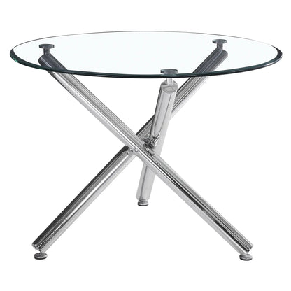 Solara II 40 Glass Round Dining Table with Chrome Legs