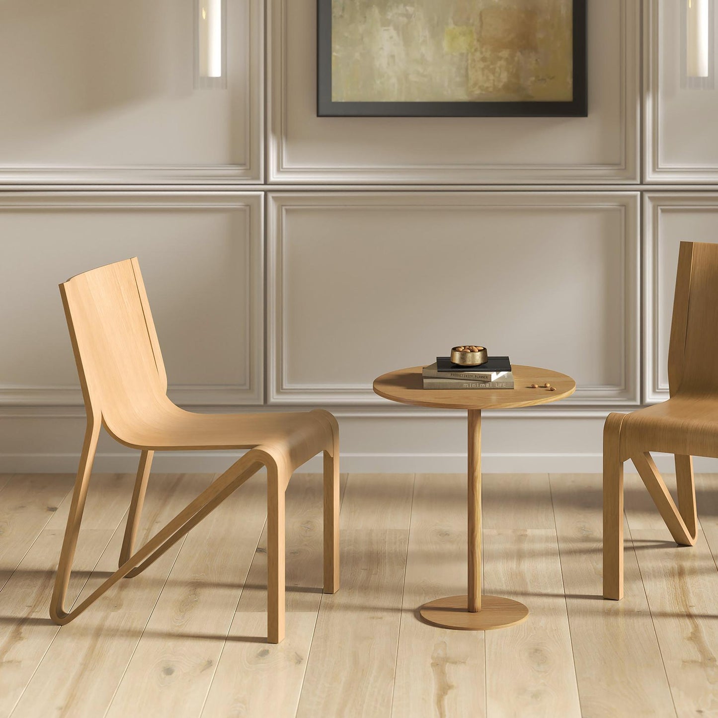 Soren Mid-Century Modern Stackable Dining Chairs, Set of 2
