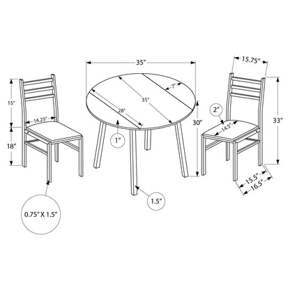 Space-Saving 3-Piece Drop Leaf Dining Set – Dining Room Set With Leaf