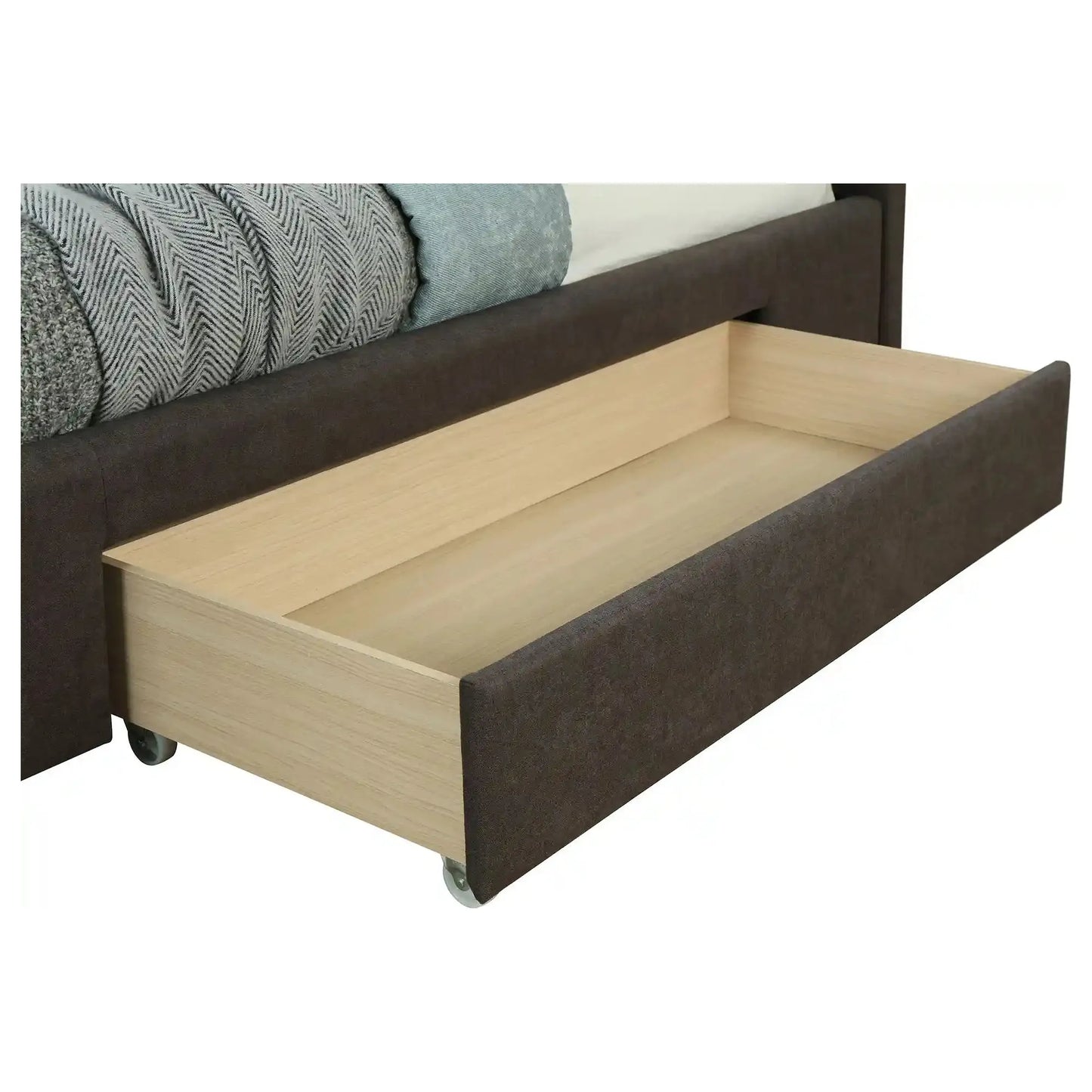 Emilio 60 Queen Bed With Storage Canada – Charcoal Fabric