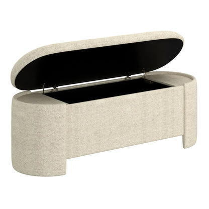 Premium Modern Storage Ottoman – Stylish Beige Seat & Hidden Storage