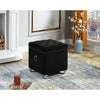 Black tufted ottoman for living room 