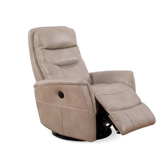 Stone color Swivel Power Recliner Chair with Glider Rocker
