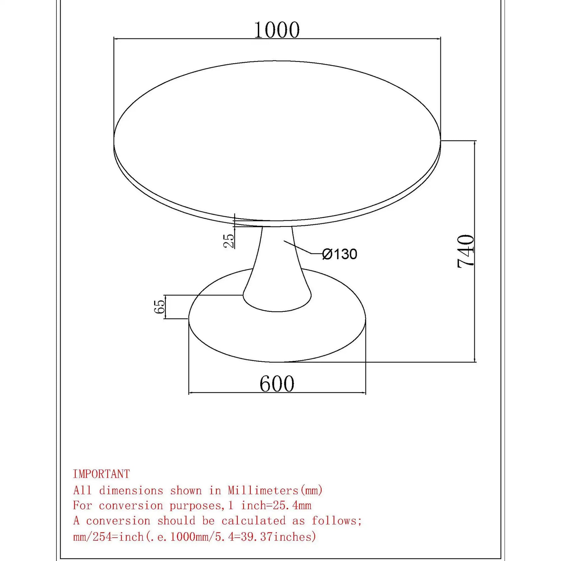 Table dimension of Zilo/Antoine Small Round 5pc Dining Set 