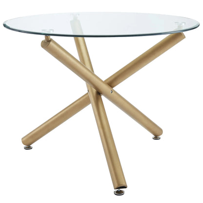 Carmilla 5pc Glass Dining Table Set with Black Velvet Chairs