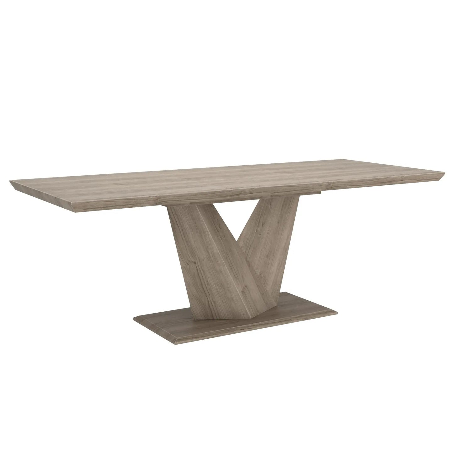 Eclipse/Silvano 7pc Oak Dining Table Set with Grey Faux Leather Chairs