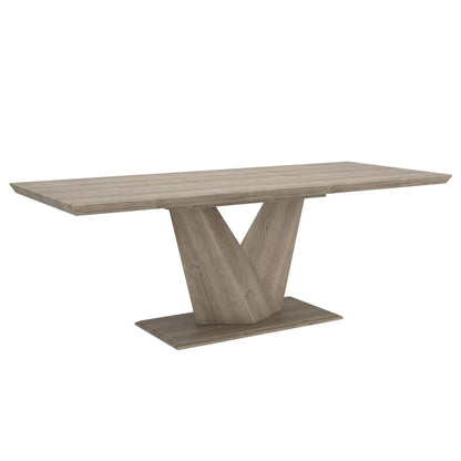 Eclipse/Silvano 7pc Oak Dining Table Set with Grey Faux Leather Chairs