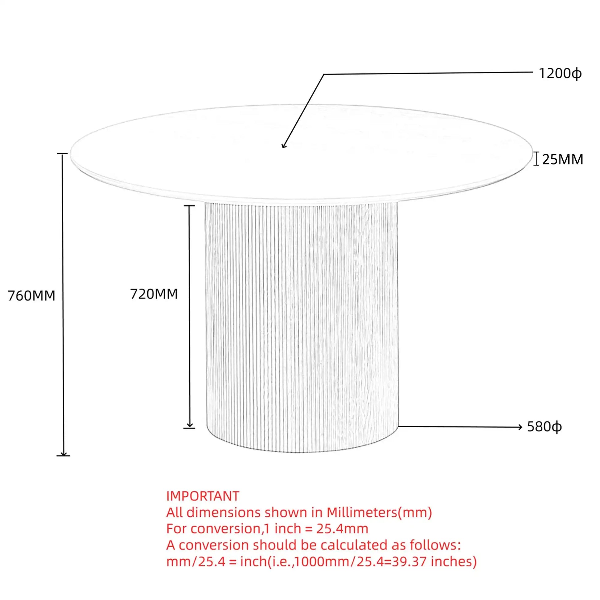 Technical drawing of Tovas/Amara 5 Piece Mid-Century Dining Set