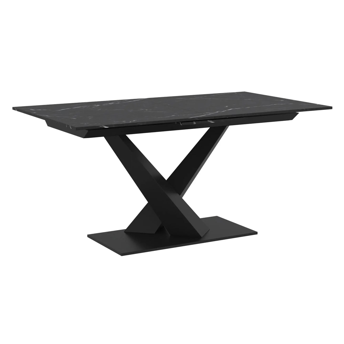 Julius/Talon 7pc Black Sintered Stone Dining Set – Extendable Table