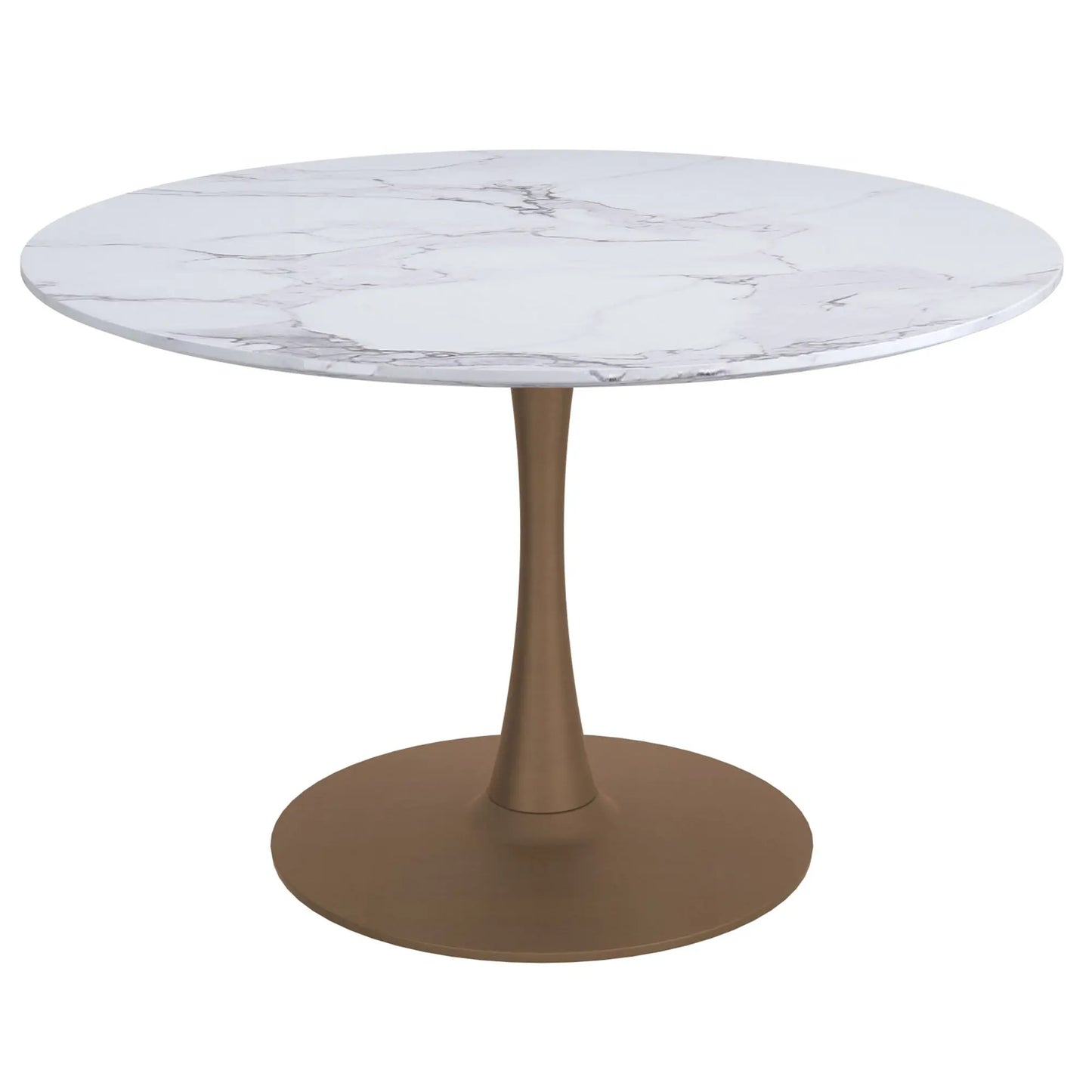 Zilo/Cleo 7pc Round Marble Dining Table Set – Faux Marble Top Table