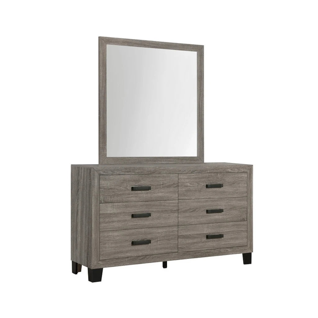 Wooden dresser with mirror
