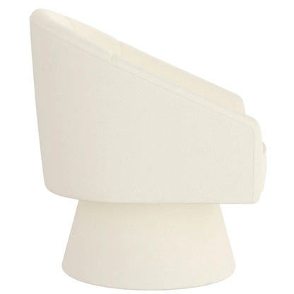 Tilsy Modern Swivel Accent Chair in Ivory Boucle with Pedestal Base