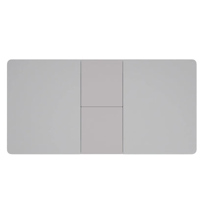 Extendable Dining Table – Corvus Grey Glass Modern Pedestal Table
