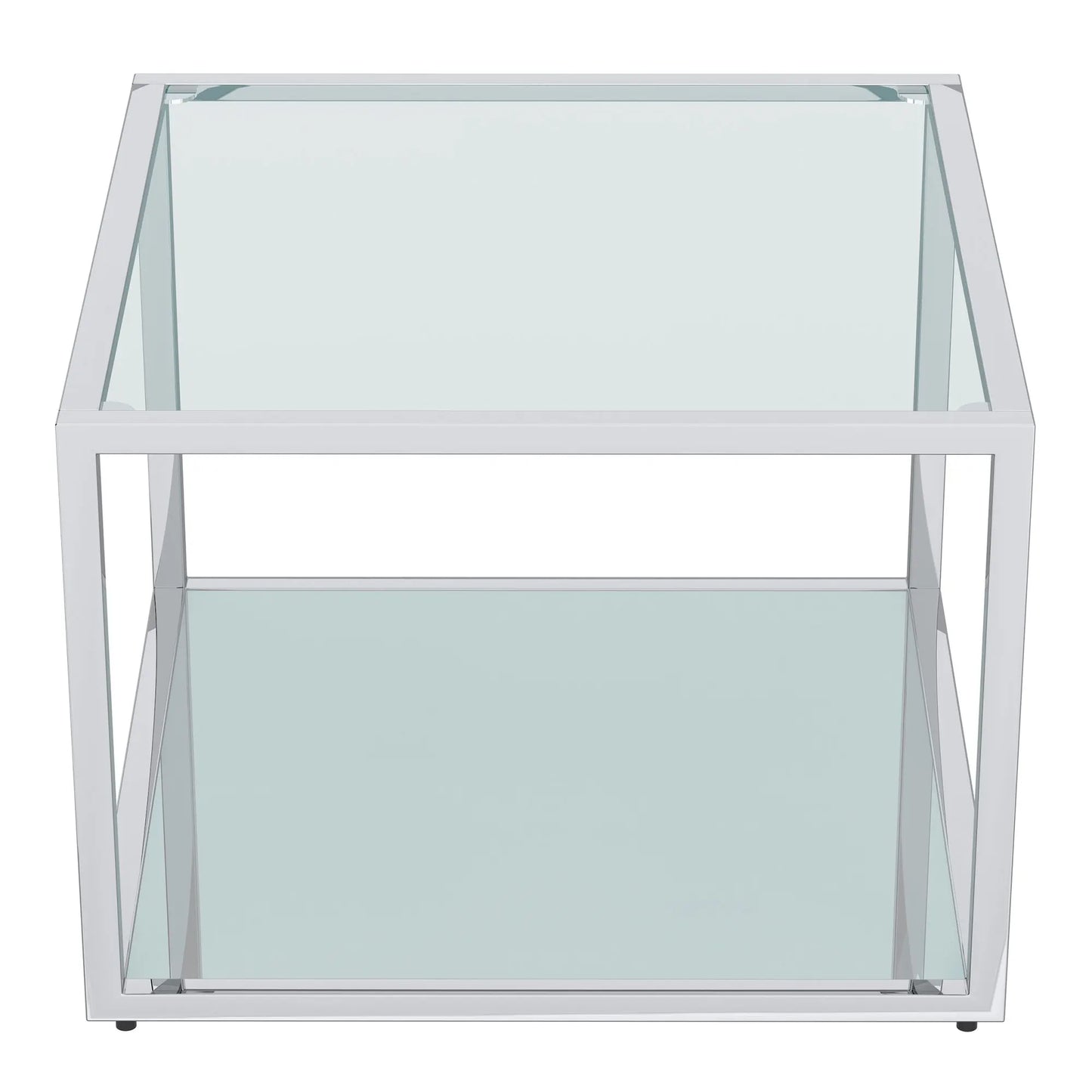 Casini Modular Glass Coffee Table – Square Design in Chrome or Gold